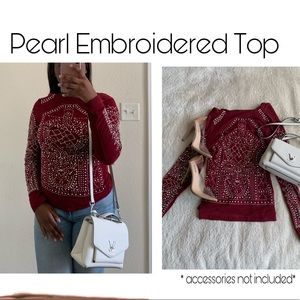 Pearl Embroidered Top